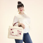 Loungefly Cream & Red Floral Convertible Backpack and Tote Crossbody Bag LFlifestyle2 view 3